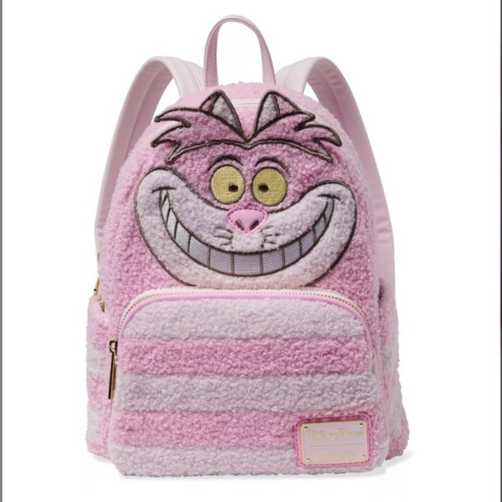 Loungefly Pink Striped Cheshire Cat Plush Mini Backpack